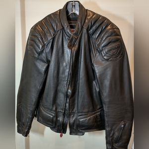 FIRSTGEAR Storm Pilot Leather Motorcycle Jacket Hein Gericke Sz 46 Armor